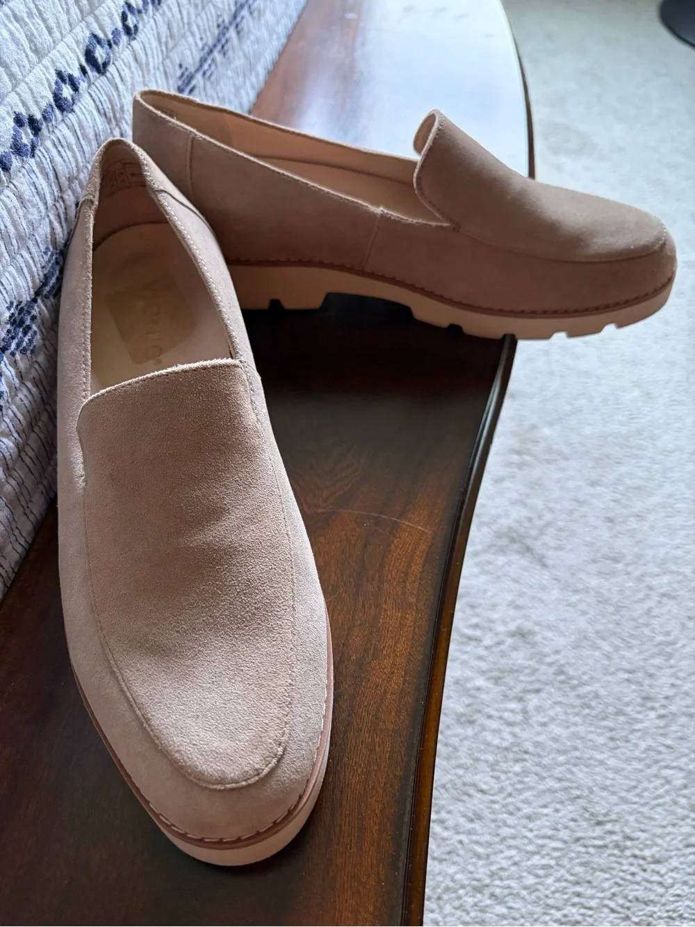 Vionic Women's Suede Loafers in Blush Taupe
